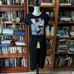 𝅺first love tunic top high low fancy shoe and pearl detail os euc